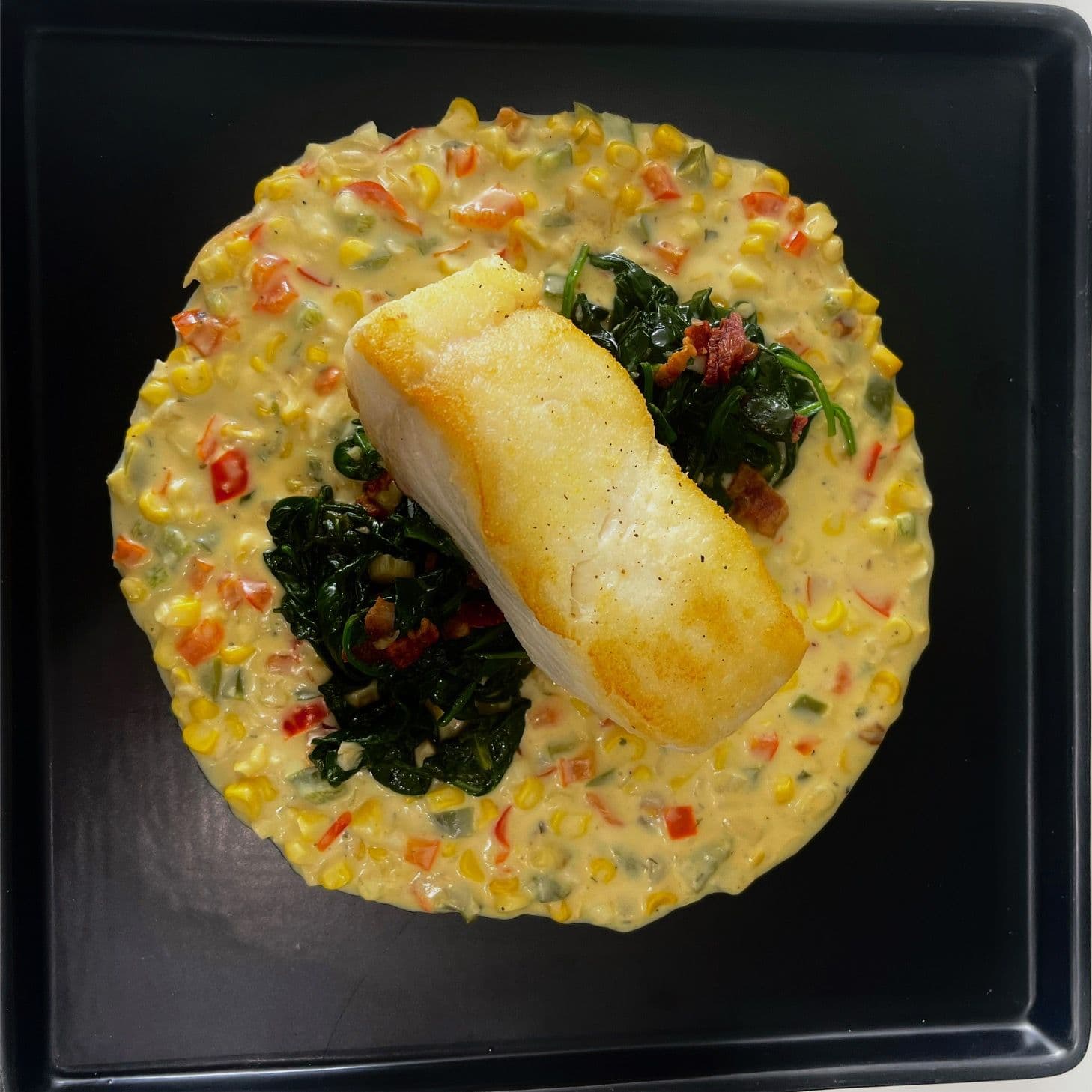 Halibut & Creamed Corn